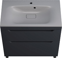 Style Line Тумба с кварцевой раковиной серый шелк Остин 80 графит матовый